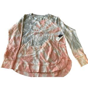 Girl's Tie Die Pullover Crewneck Sweater - The Sweatshirt Project Pink Medium